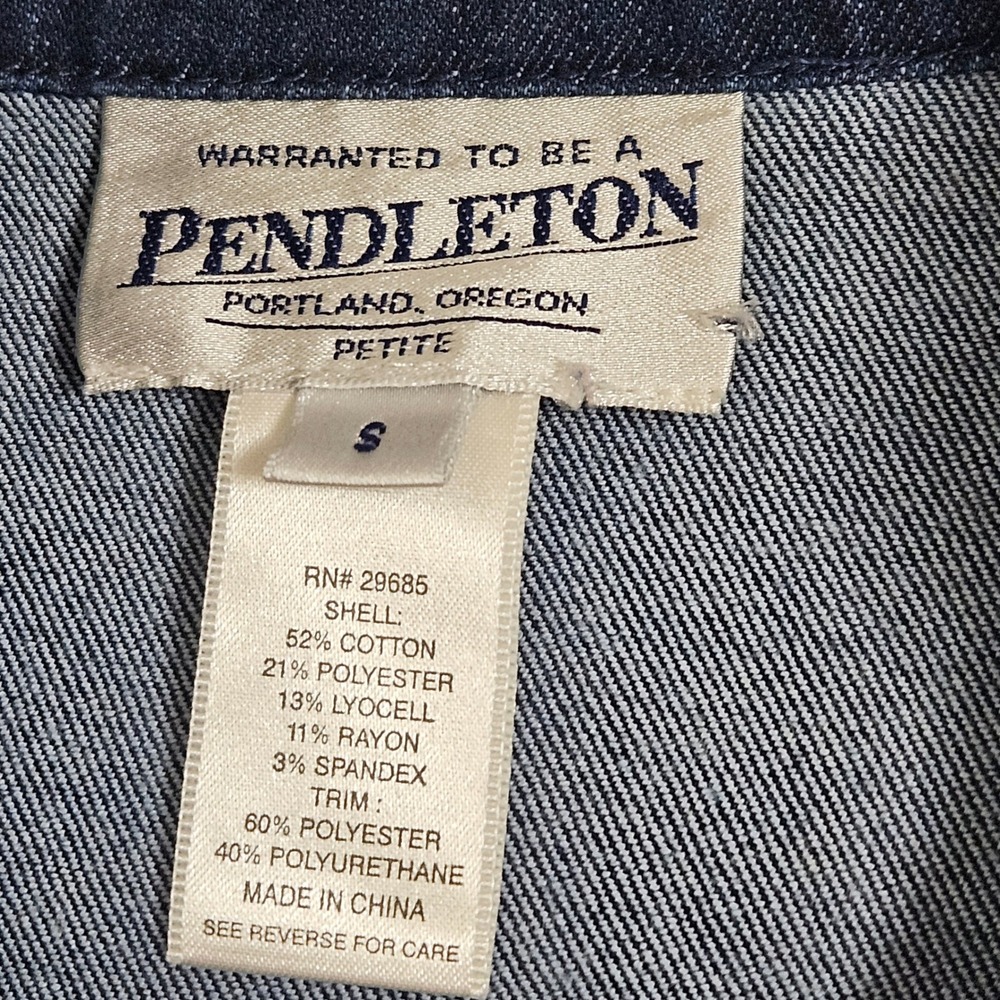 Pendleton Denim Zip Jacket Petite Sm Western Casu… - image 4